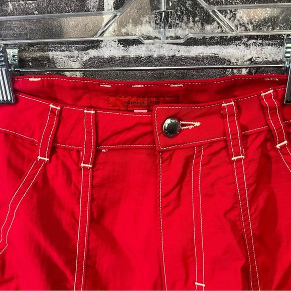 Eckhaus Latta Red Blunt Trousers - size 26 - Picture 3 of 12